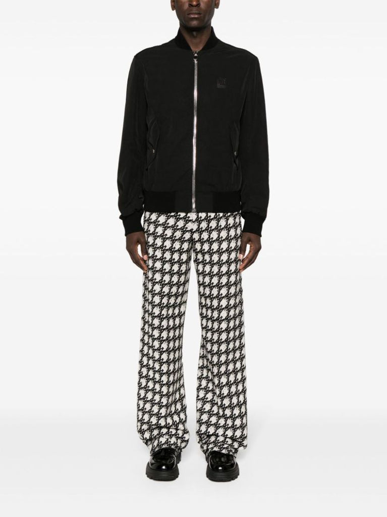Black Logo-appliquÃ_x0083_Â© Bomber Jacket