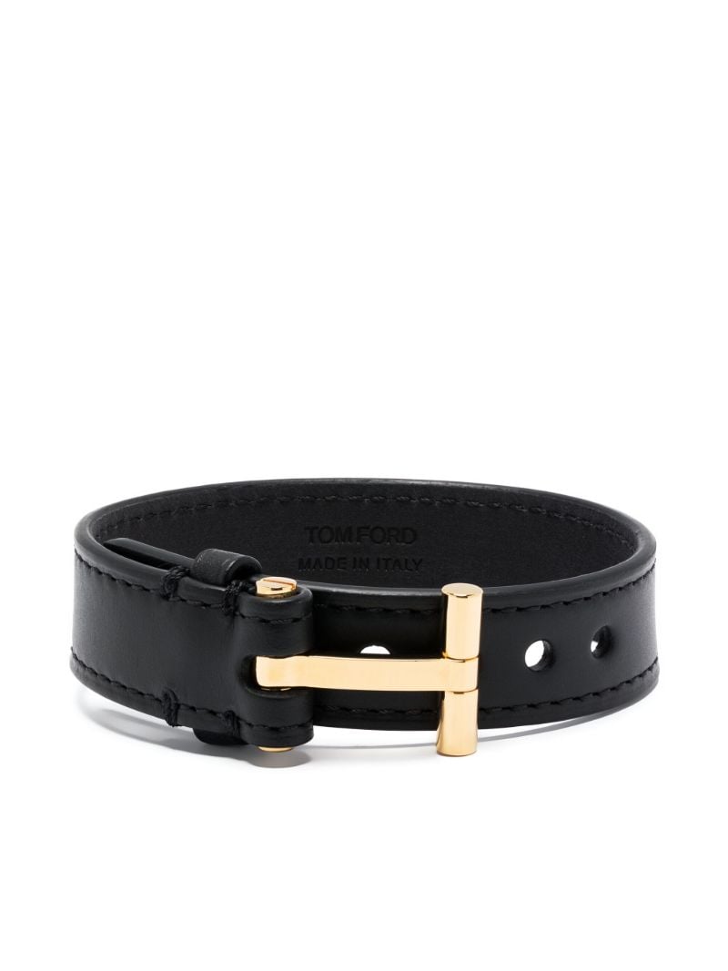 Black T Leather Bracelet