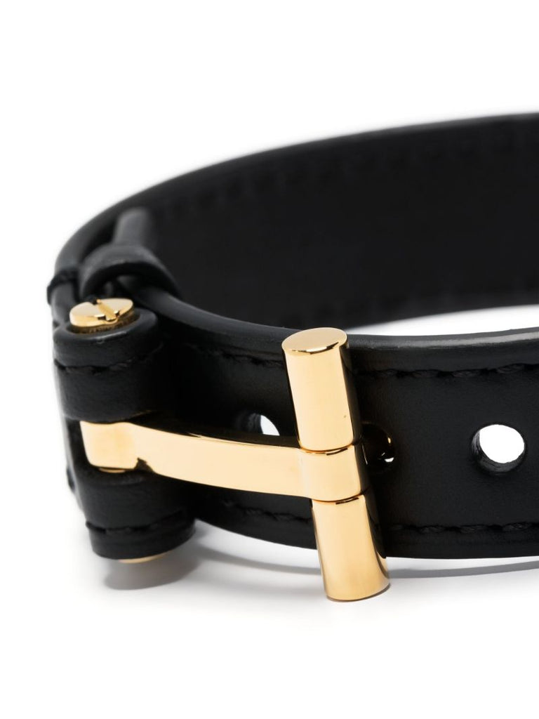 Black T Leather Bracelet