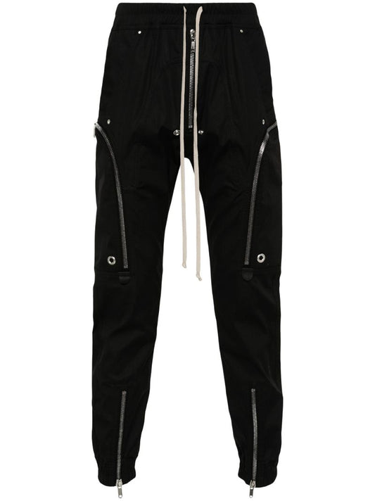Black Bauhaus Tapered Cotton Trousers