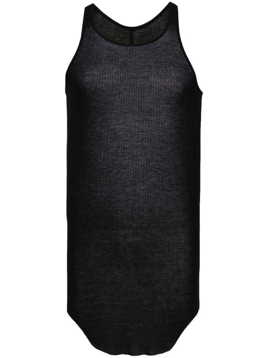 Black Ribbed Knit Tank Top