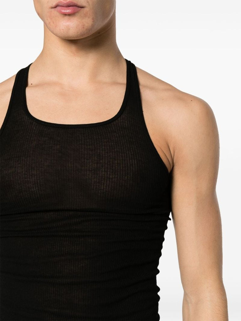 Black Ribbed Knit Tank Top