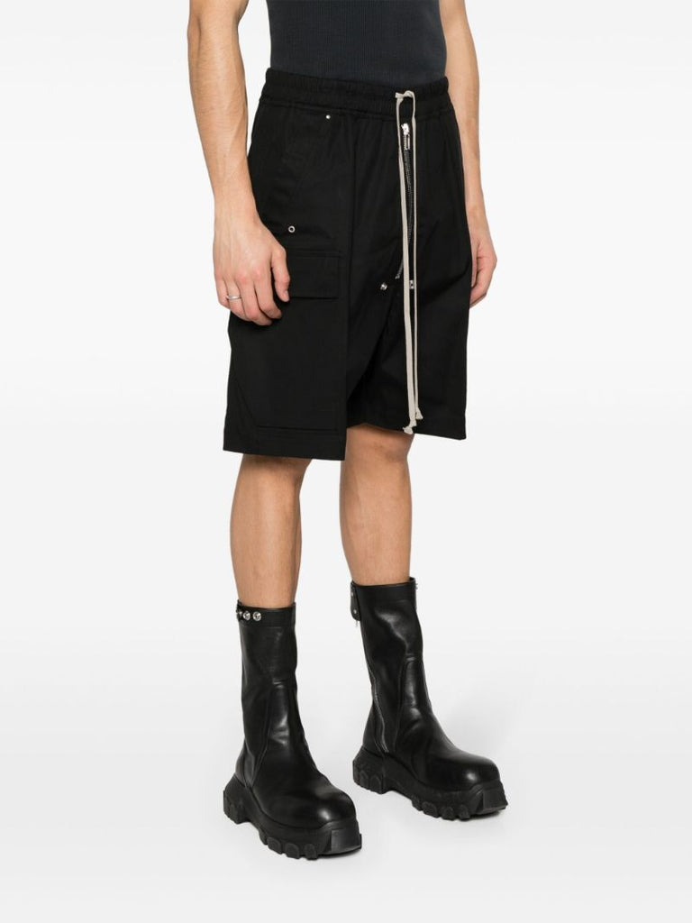 Black Drop Crotch Cotton Shorts