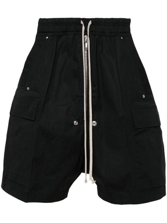 Black Drop Crotch Cotton Shorts
