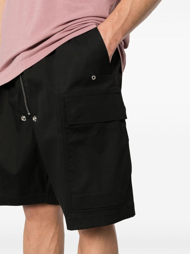 Black Drop Crotch Cotton Shorts
