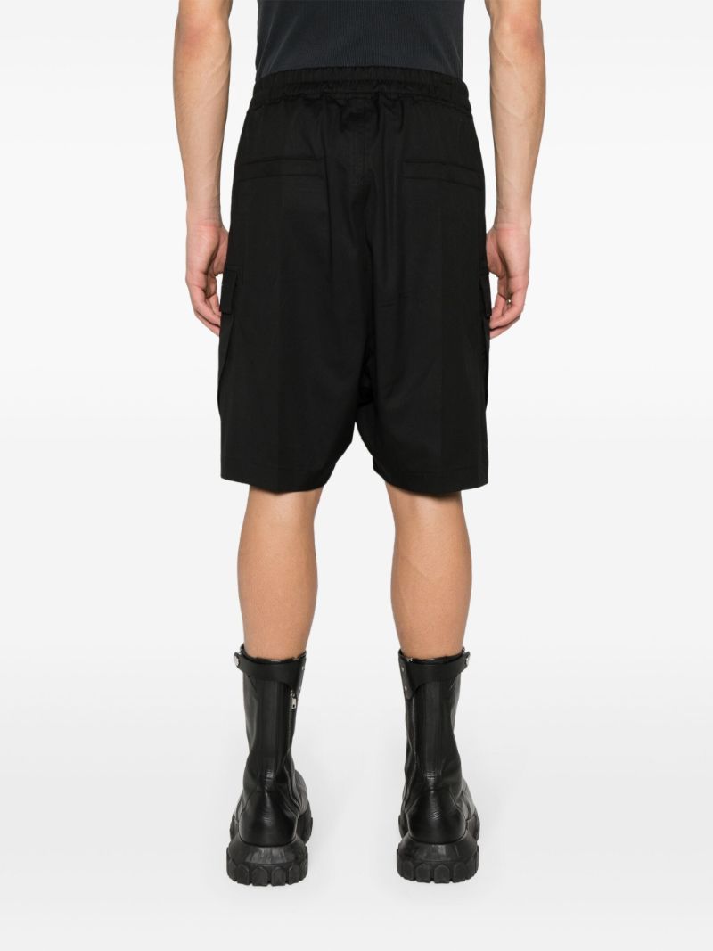 Black Drop Crotch Cotton Shorts