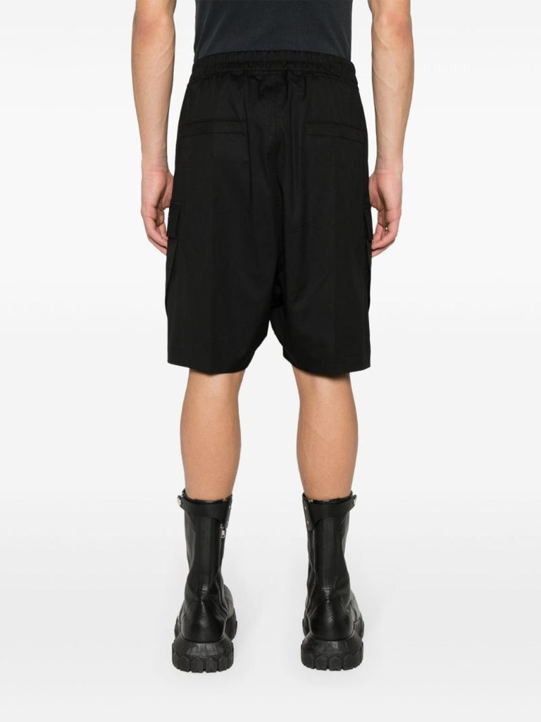 Black Drop Crotch Cotton Shorts