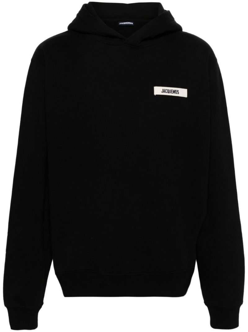 Black Le Hoodie Gros Grain Cotton Hoodie