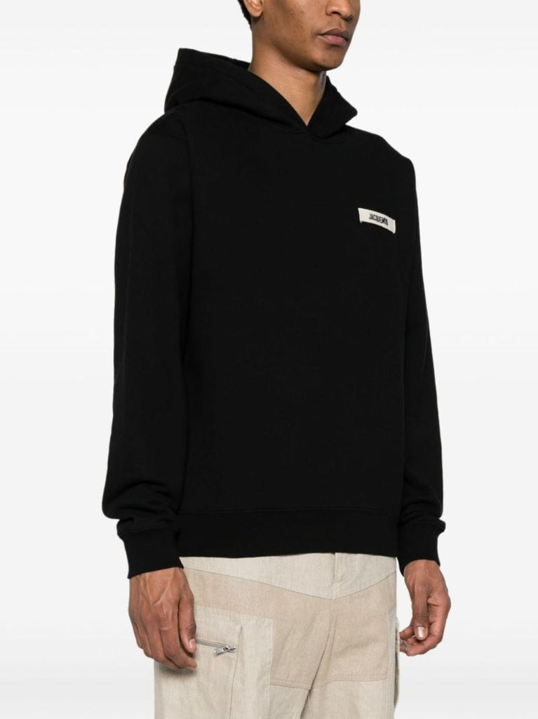 Black Le Hoodie Gros Grain Cotton Hoodie