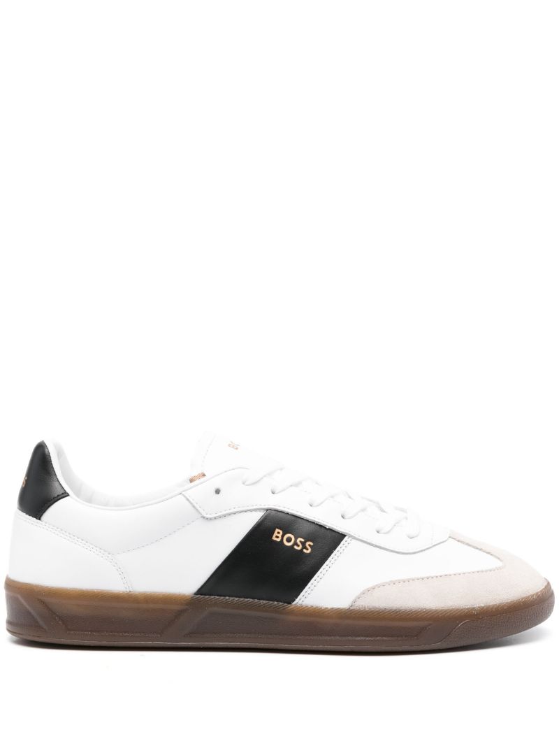 White Logo-print Leather Sneakers