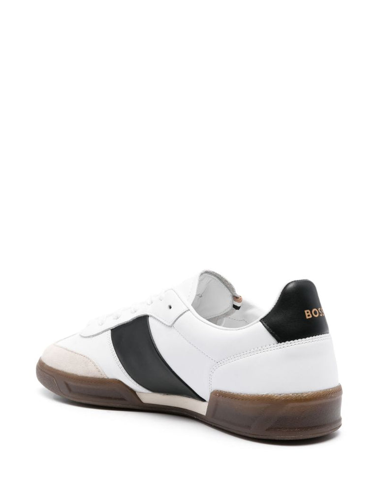 White Logo-print Leather Sneakers