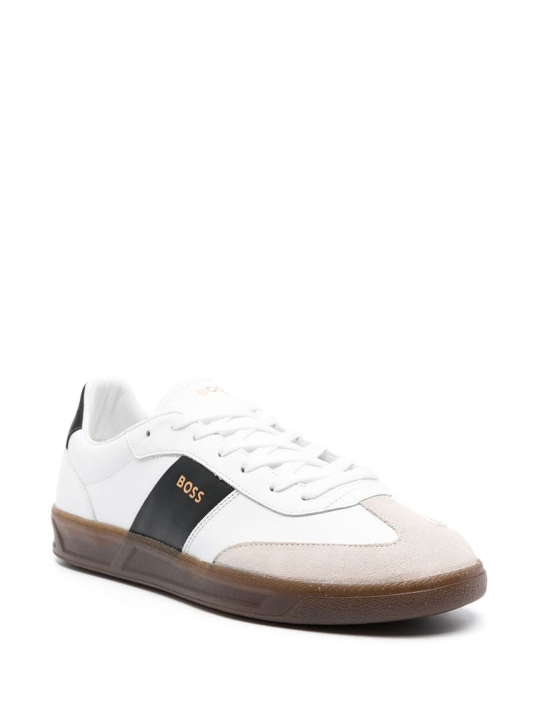 White Logo-print Leather Sneakers