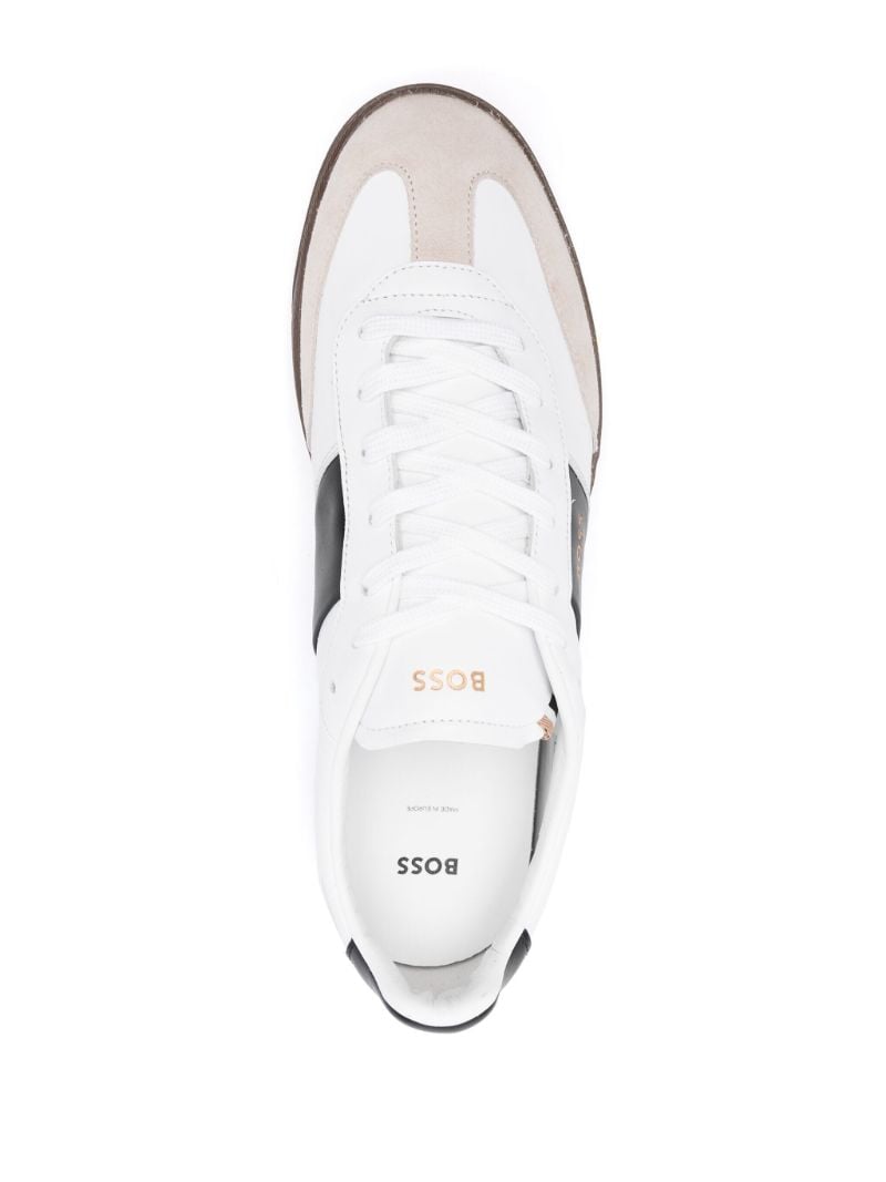 White Logo-print Leather Sneakers