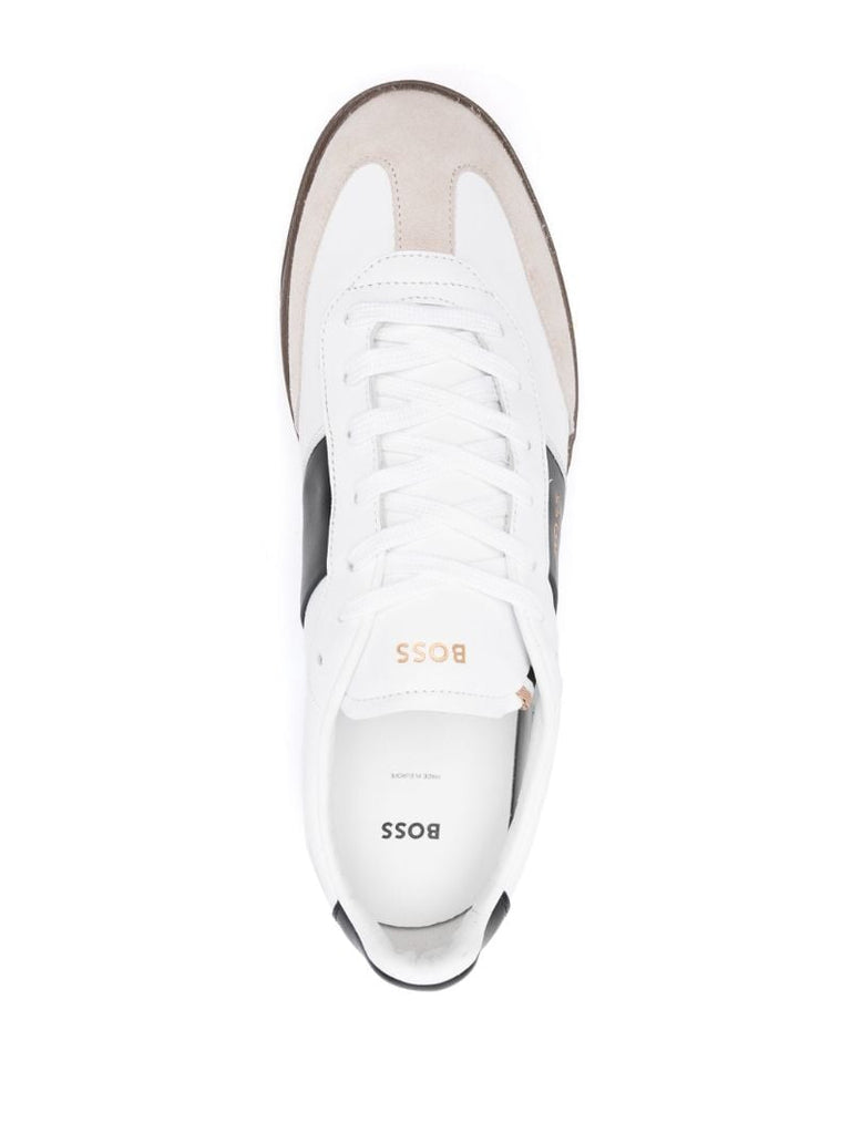 White Logo-print Leather Sneakers