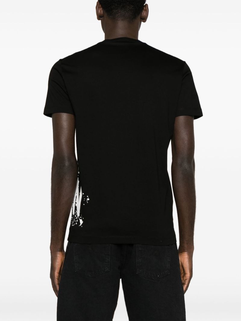 Black Icon Splash-print Cotton T-shirt