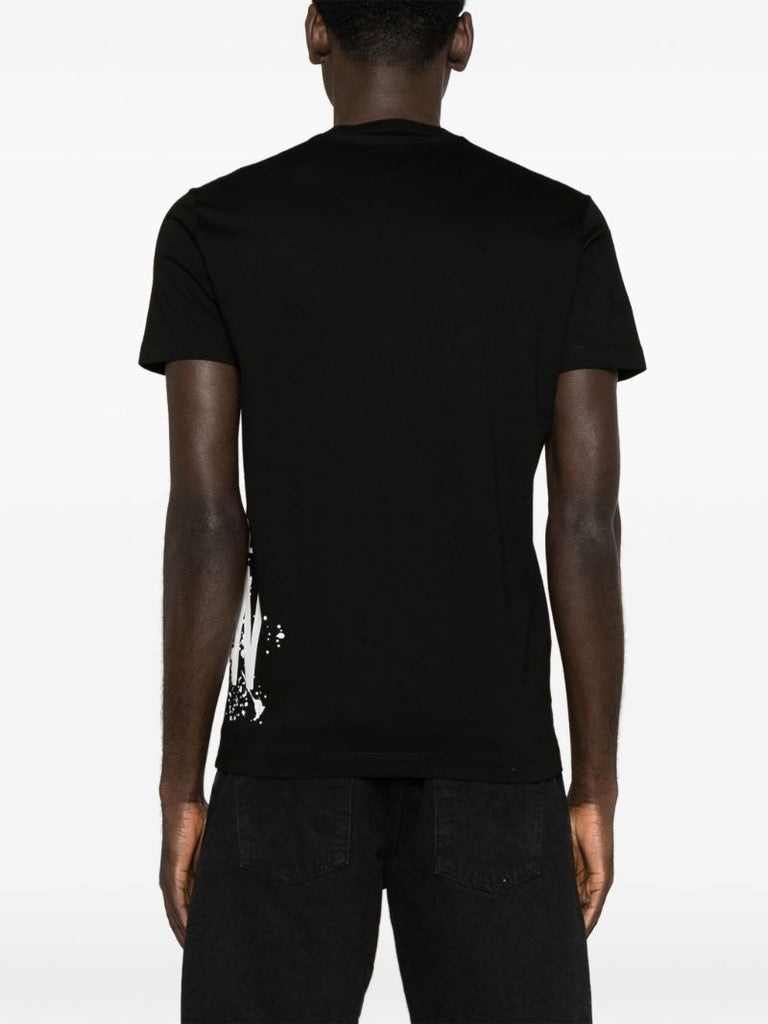 Black Icon Splash-print Cotton T-shirt