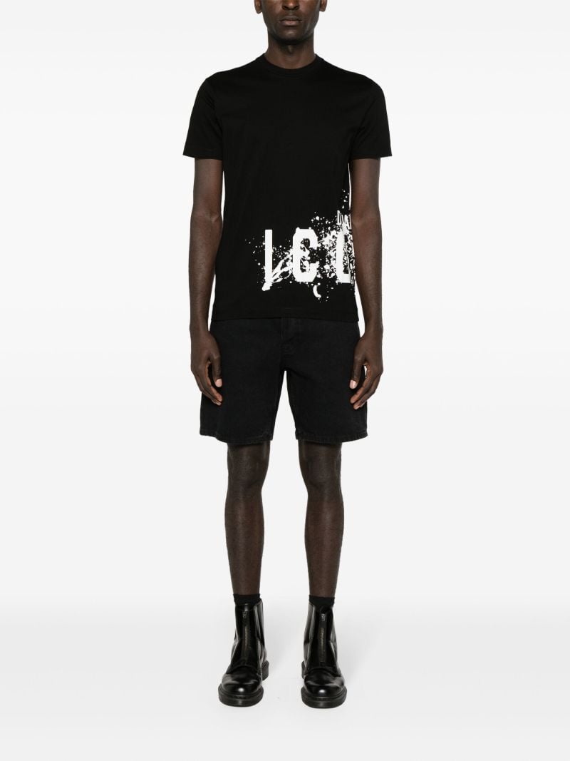Black Icon Splash-print Cotton T-shirt