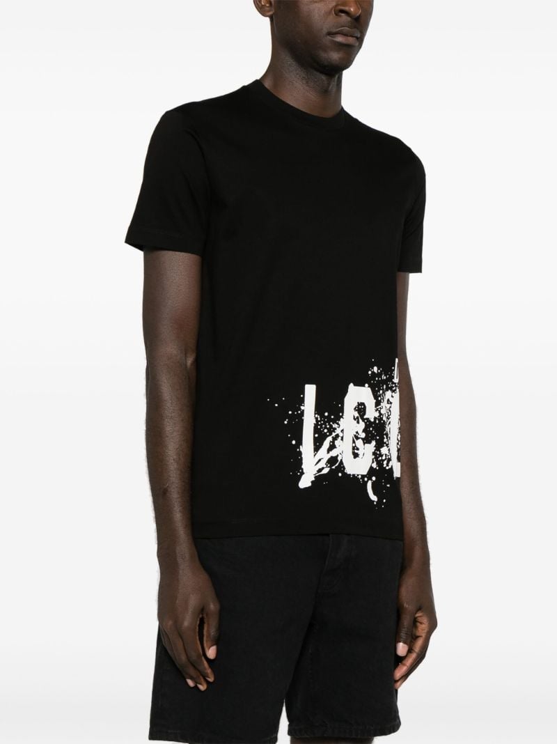 Black Icon Splash-print Cotton T-shirt