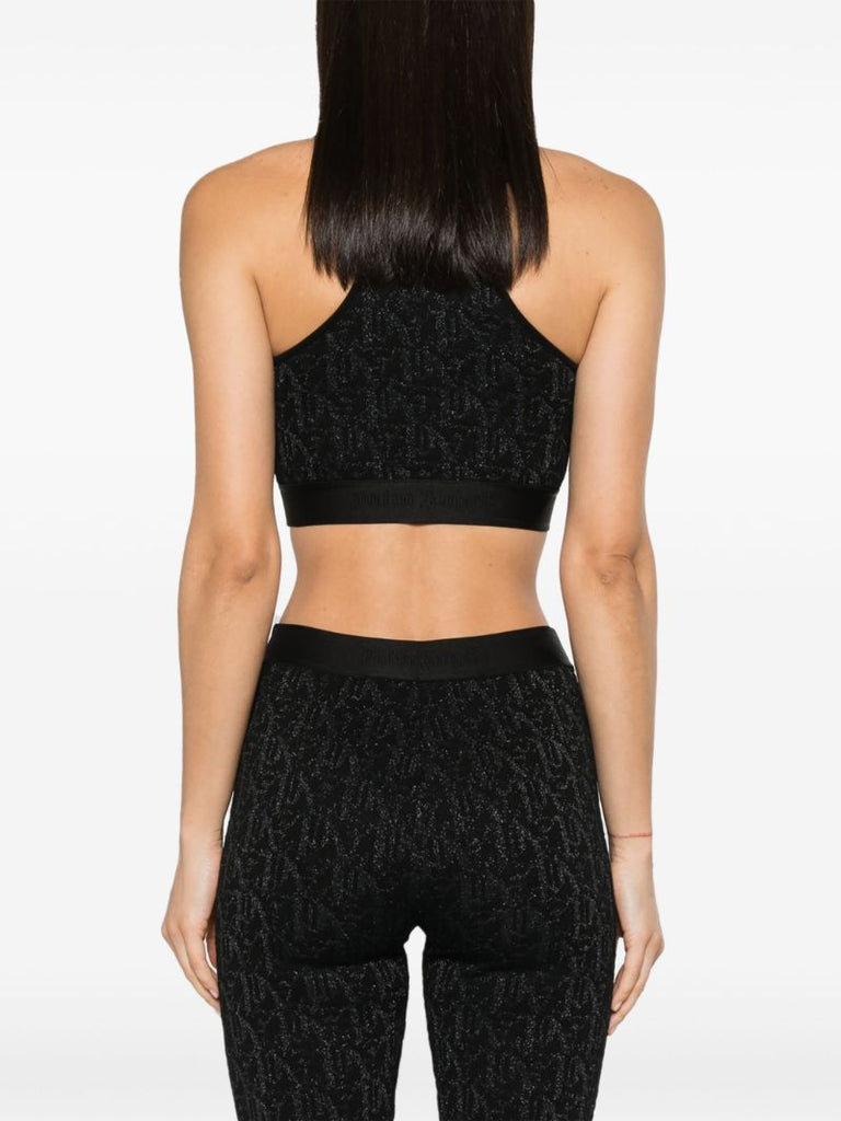 Black Monogram-jacquard Knitted Tank Top
