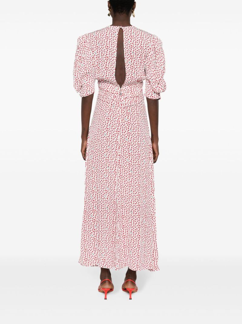 Red Heart-print Maxi Dress