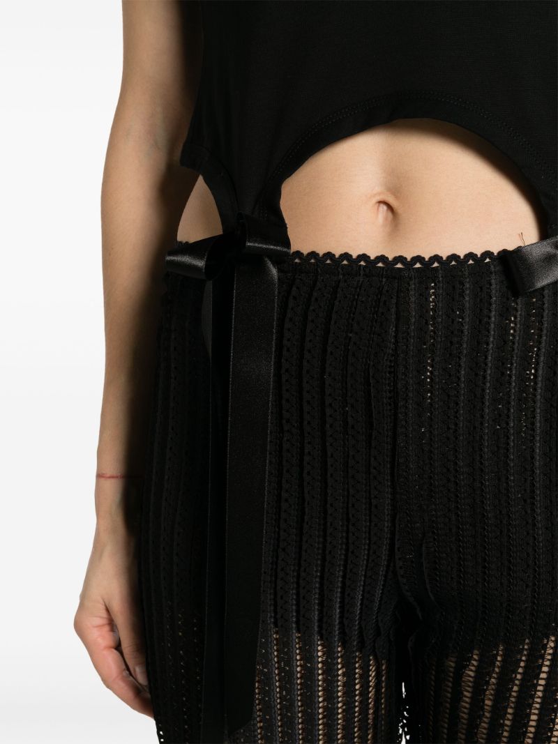 Black Bow-embellished Cotton T-shirt
