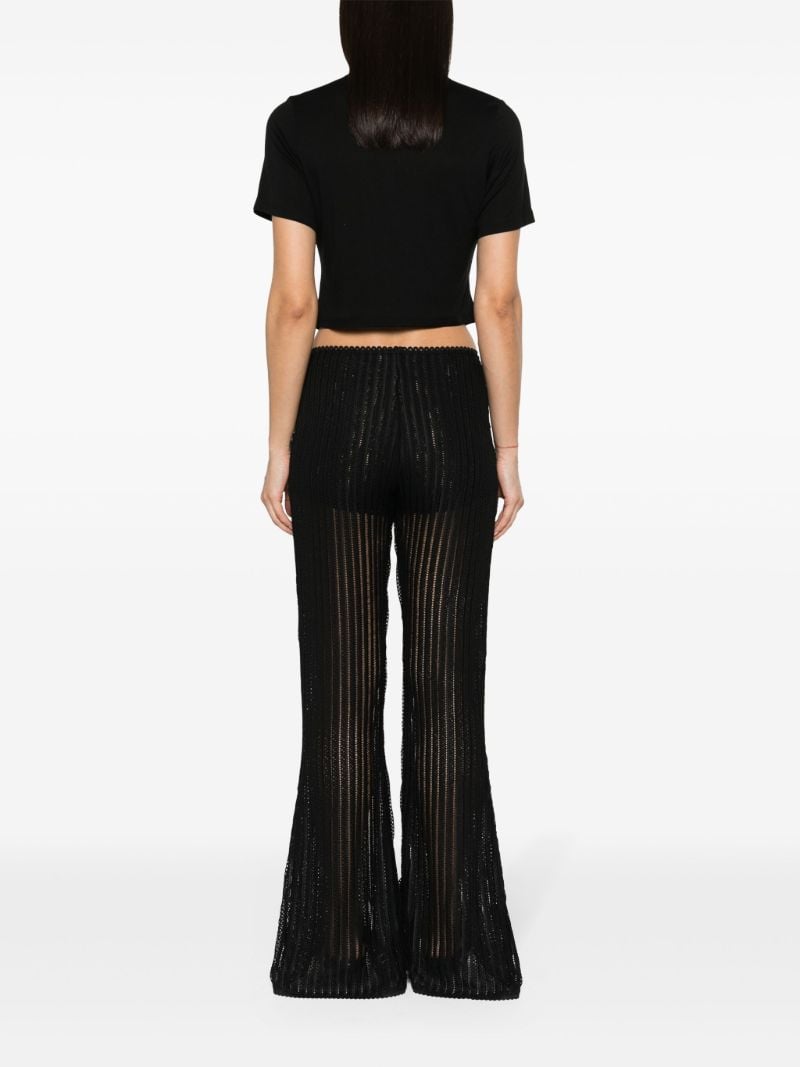 Black Bow-embellished Cotton T-shirt