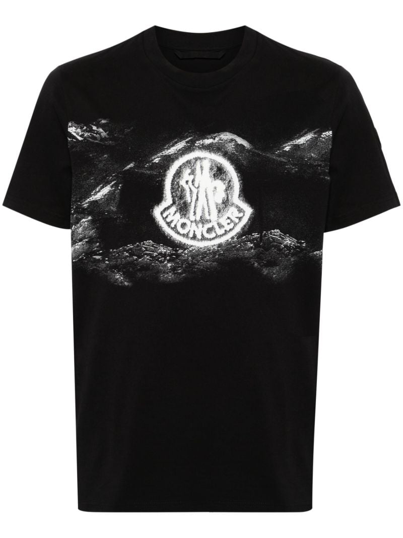 Black Logo-print Cotton T-shirt