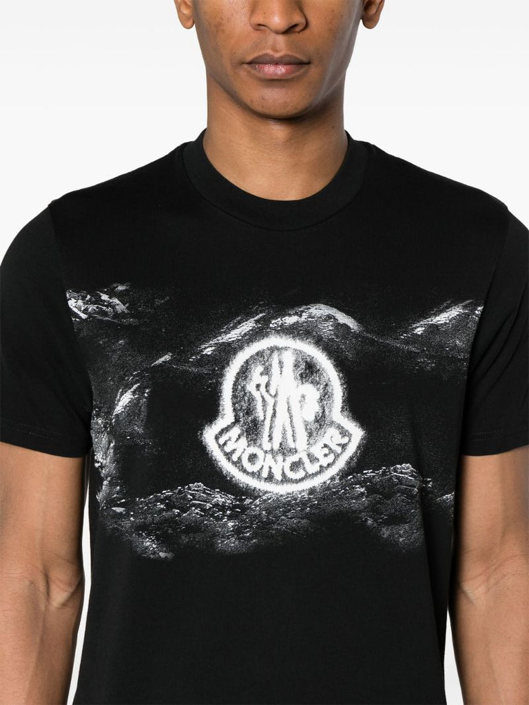 Black Logo-print Cotton T-shirt
