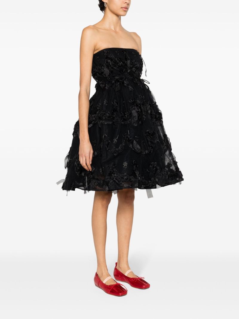 Black Ruffled Tulle Mini Dress