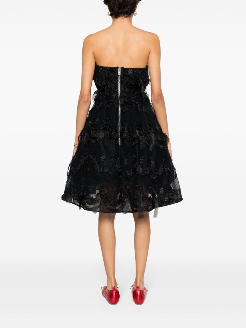 Black Ruffled Tulle Mini Dress