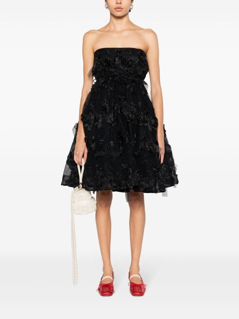 Black Ruffled Tulle Mini Dress