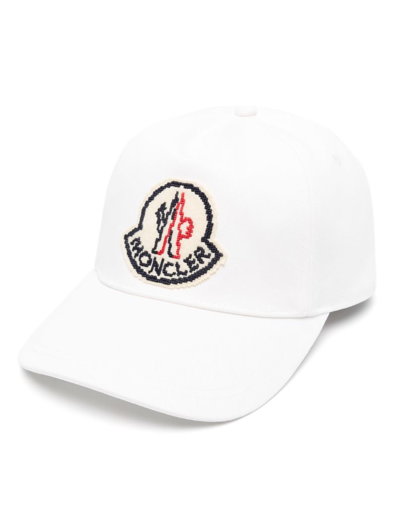 White Logo-applique Cotton Baseball Cap