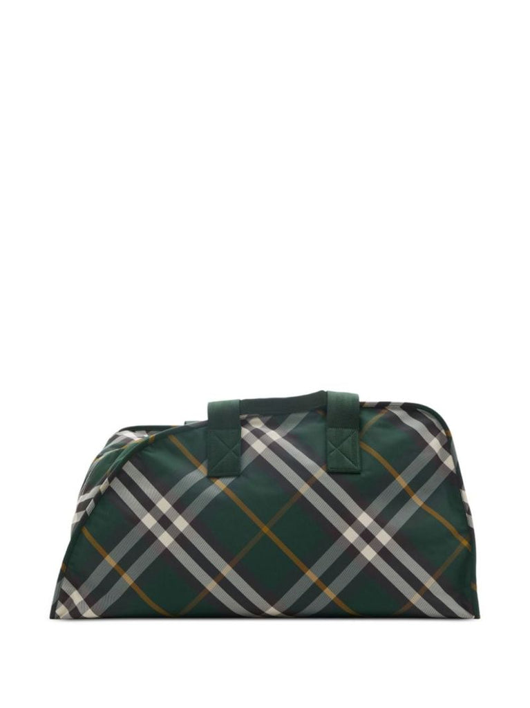 Green Shield Large Checked Duffle Bag