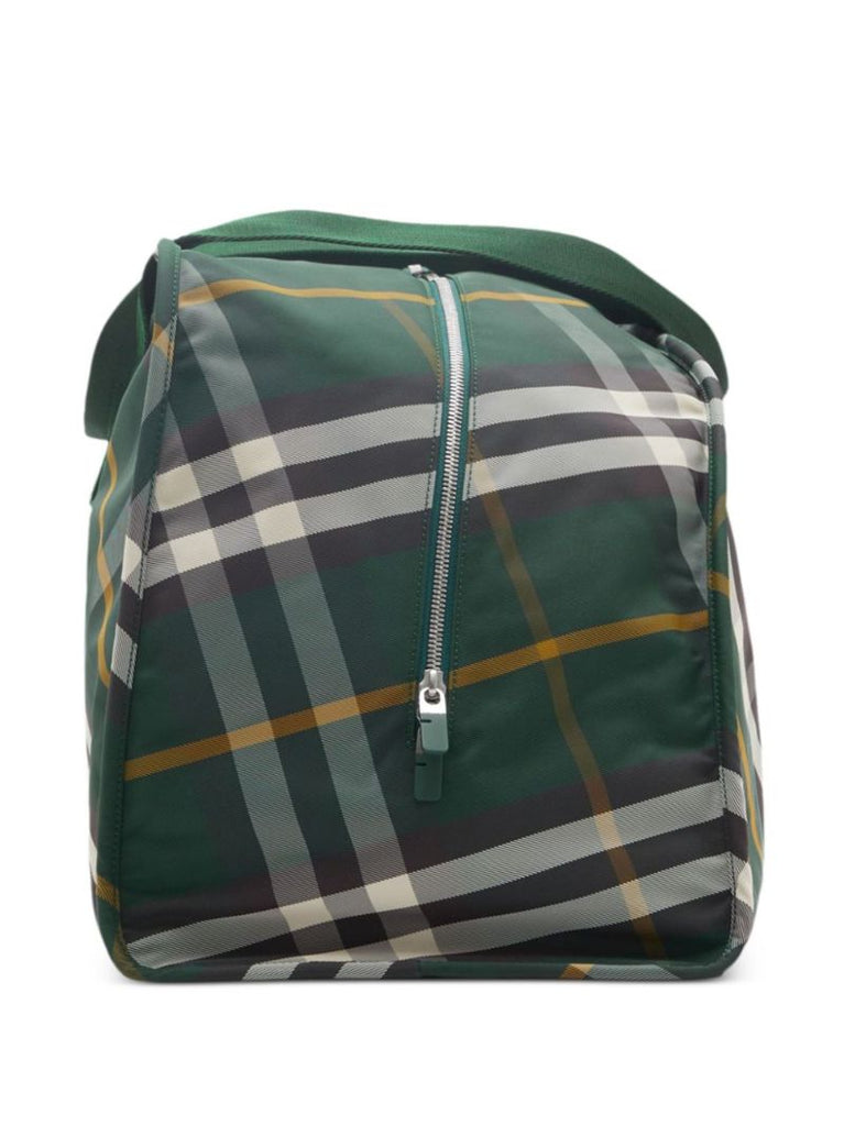 Green Shield Large Checked Duffle Bag