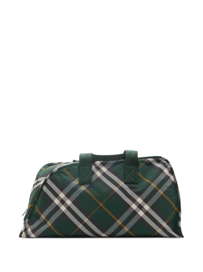 Green Shield Large Checked Duffle Bag
