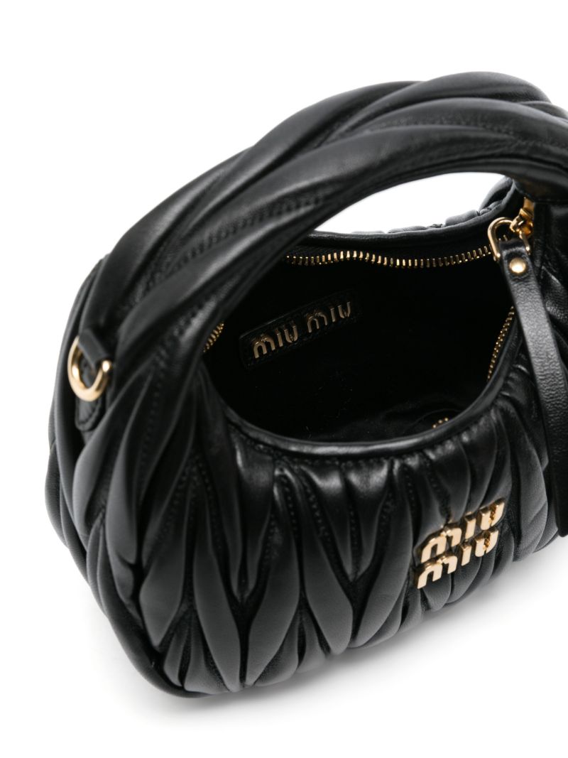 Black MatelassÃ_x0083_Â© Leather Mini Bag