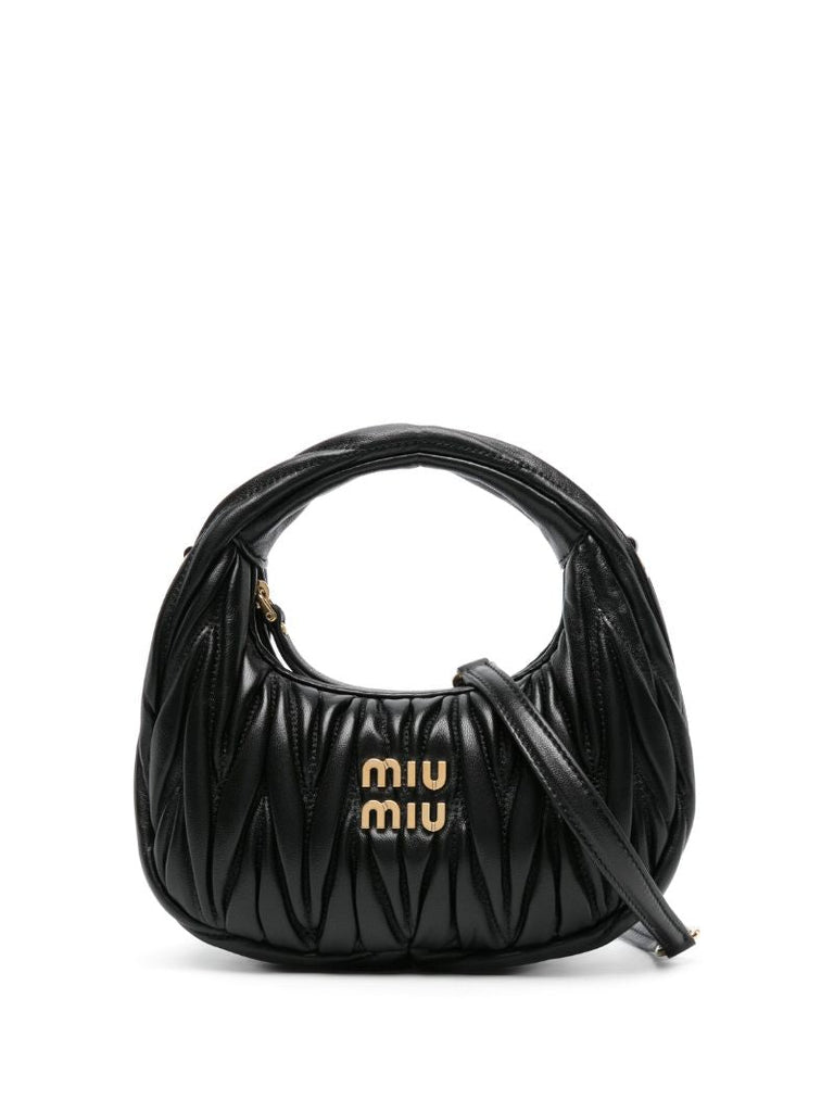 Black MatelassÃ_x0083_Â© Leather Mini Bag