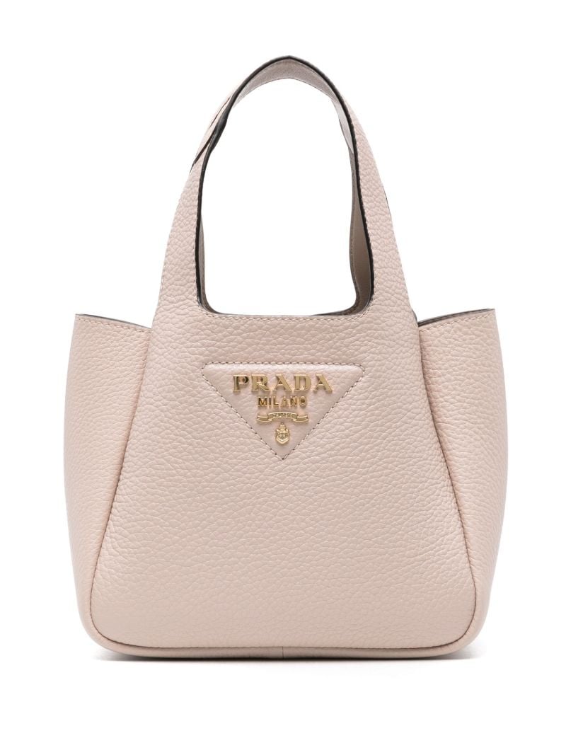 Pink Logo-applique Leather Tote Bag