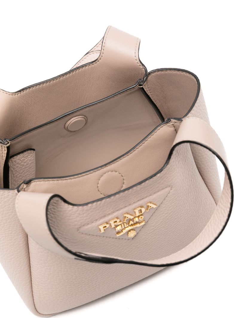 Pink Logo-applique Leather Tote Bag