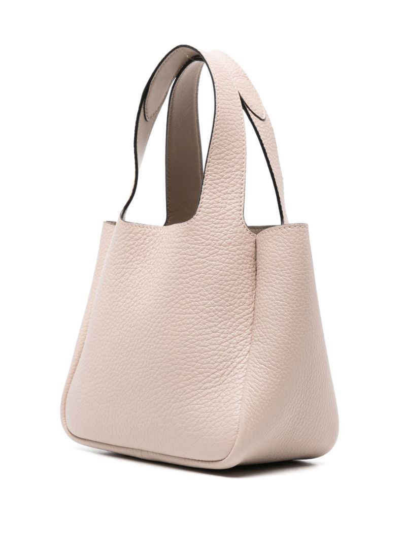 Pink Logo-applique Leather Tote Bag