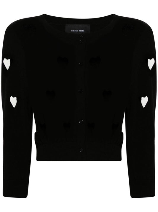 Black Heart Cut-out Cardigan