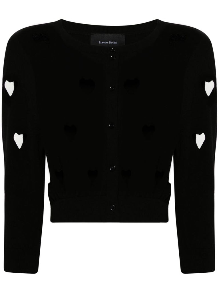 Black Heart Cut-out Cardigan