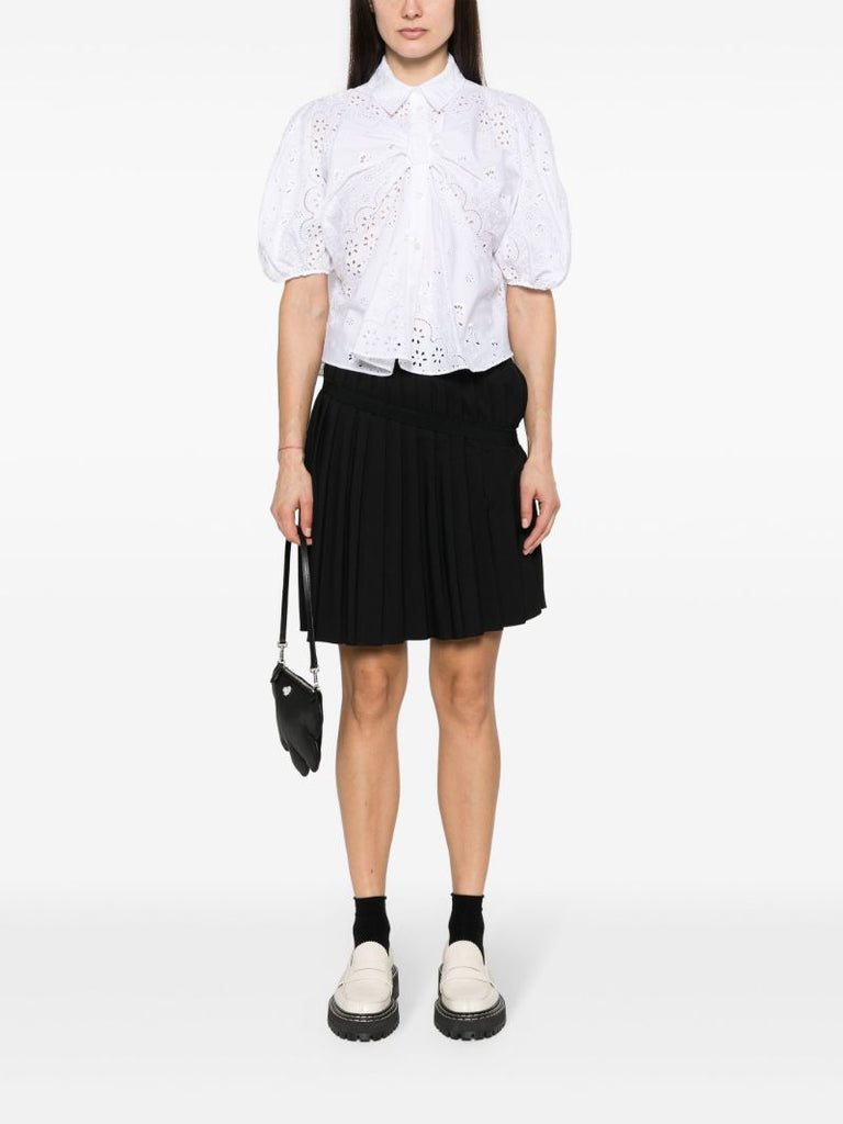 White Broderie Anglaise Cotton Shirt