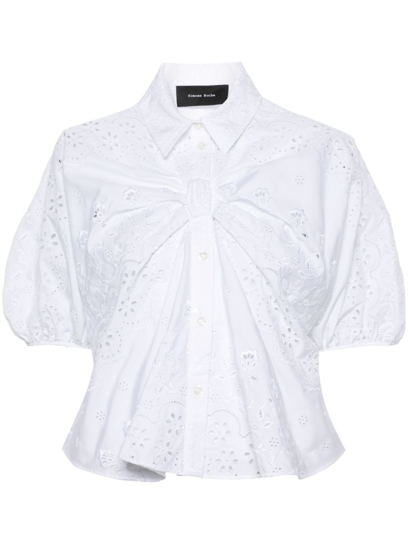 White Broderie Anglaise Cotton Shirt