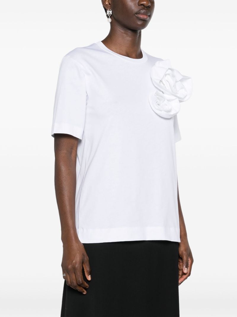 White Pressed Rose Cotton T-shirt