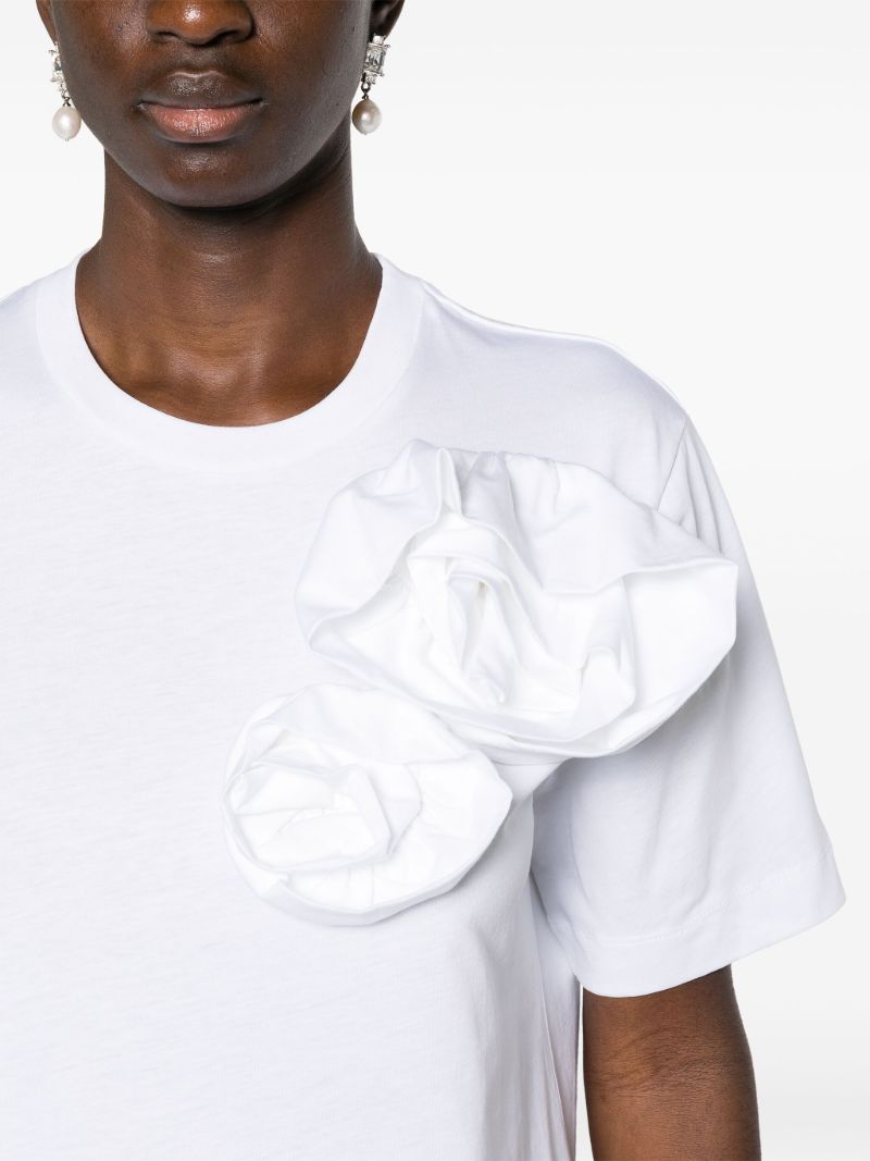 White Pressed Rose Cotton T-shirt