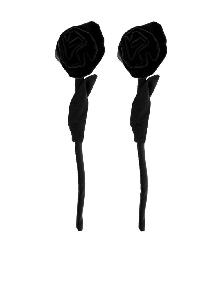 Black Rose Drop Earrings