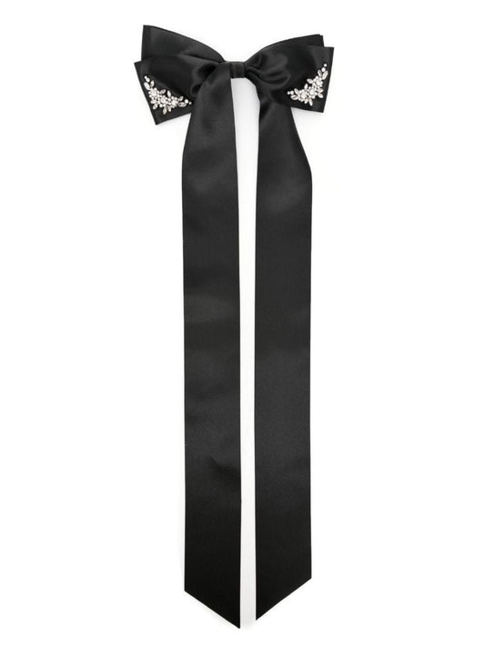Black Oversized Bow Satin Hair Clip