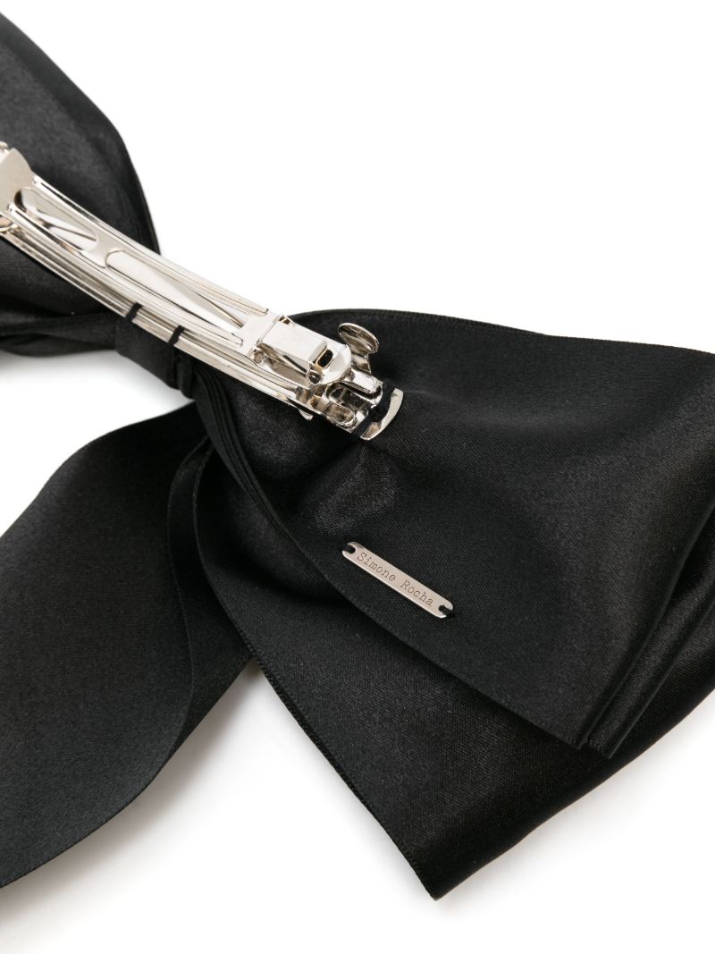Black Oversized Bow Satin Hair Clip