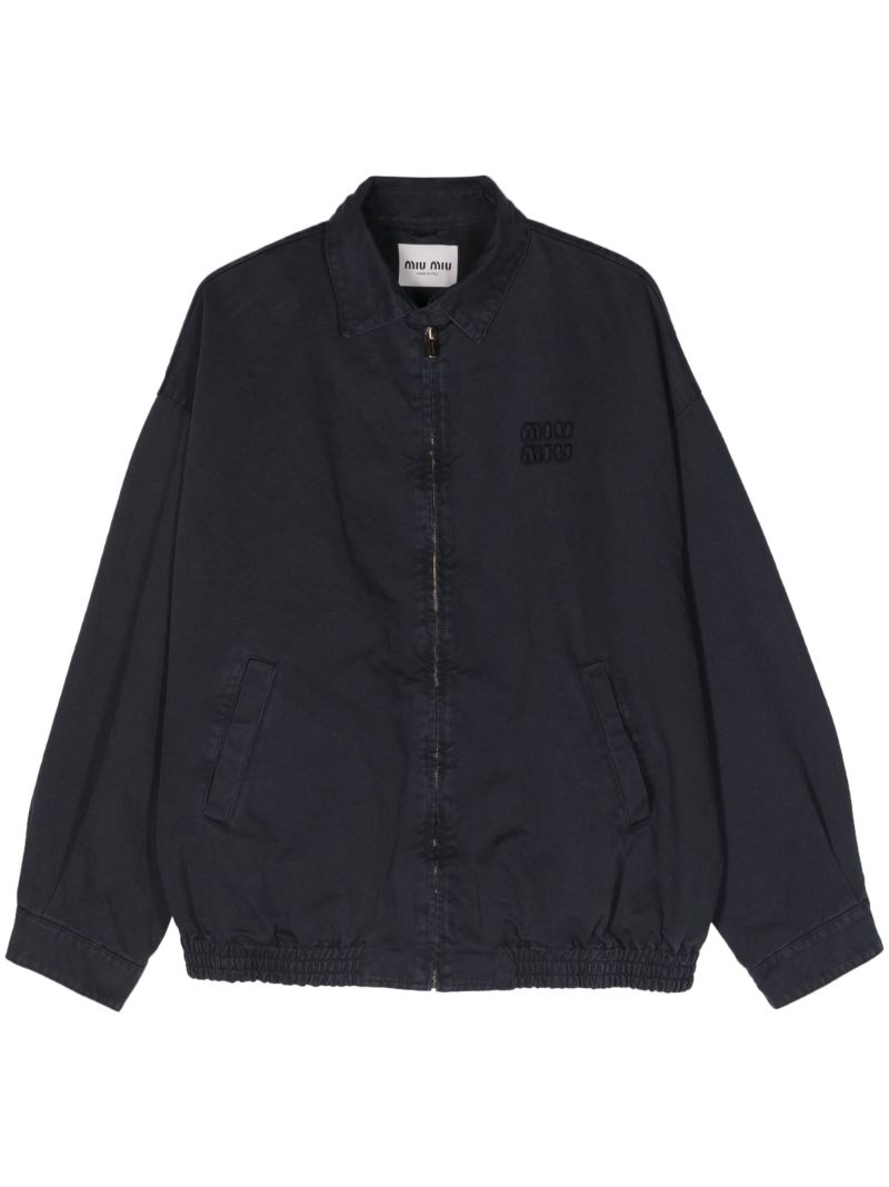 Blue Logo-appliquÃ_x0083_Â© Bomber Jacket